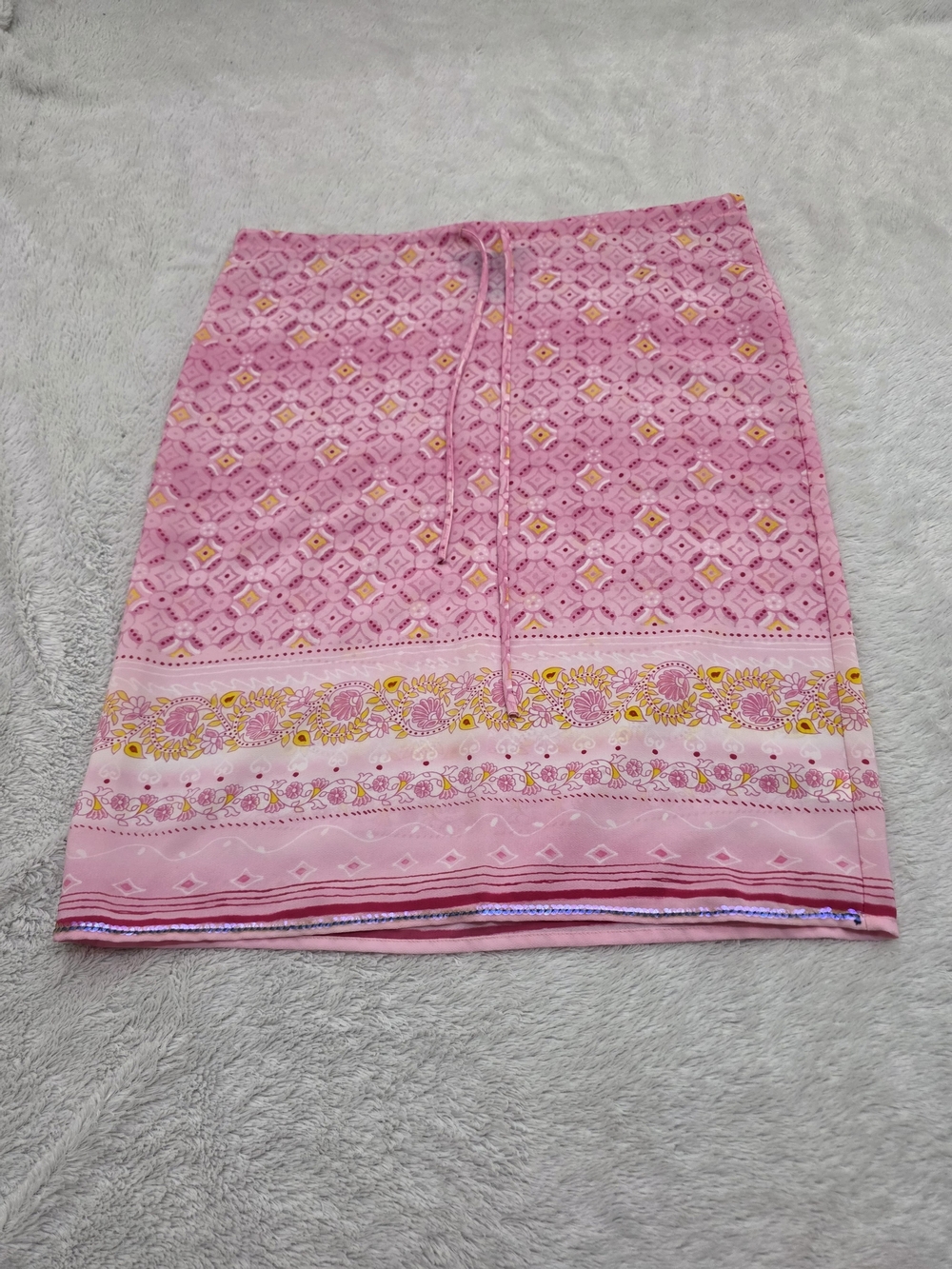 jonathan martin Pink Patterned Top with Yellow Accents